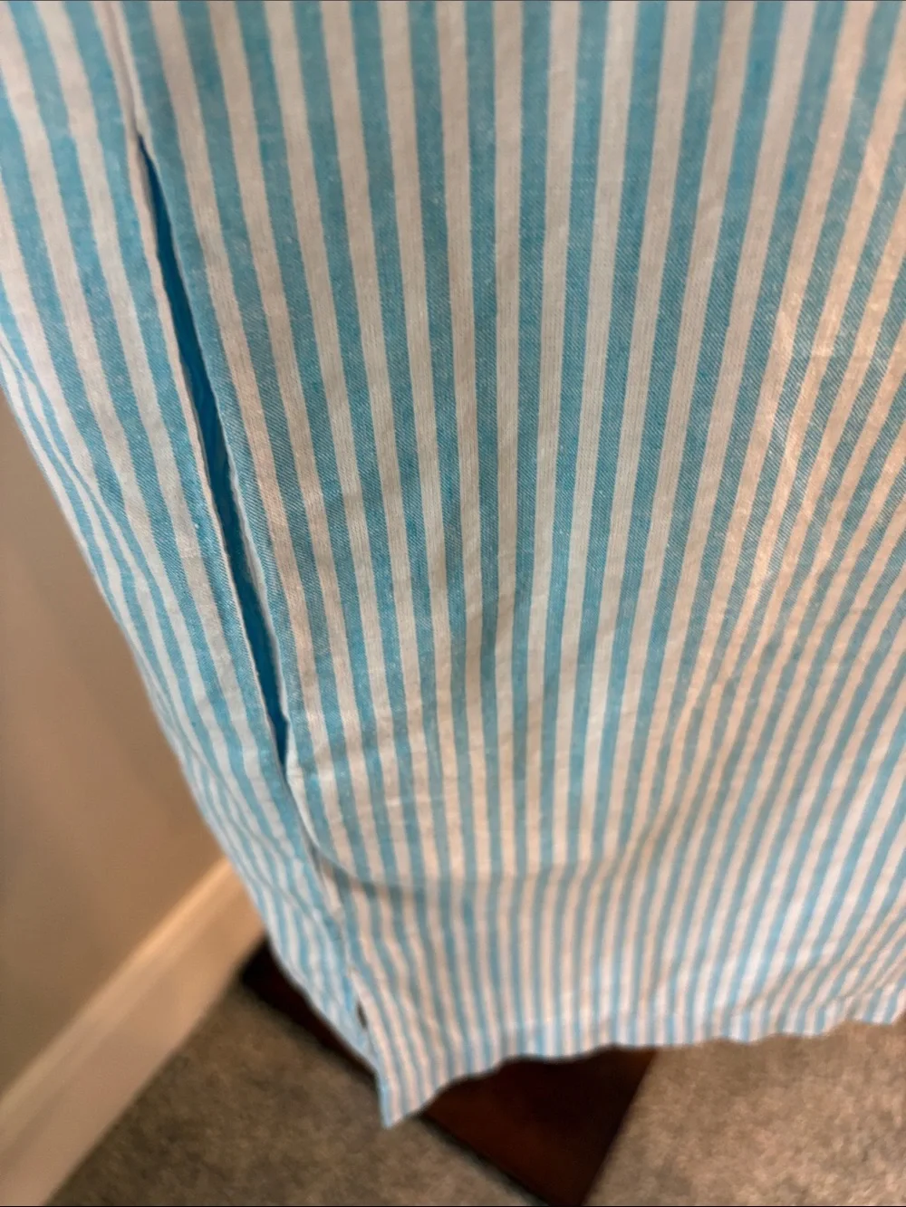 LA RELAXED Paradise Light Aqua Striped Women’s Beach Cover-Up Dress